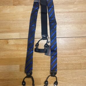 Hisdern Elegant Black and Blue Men's Suspenders